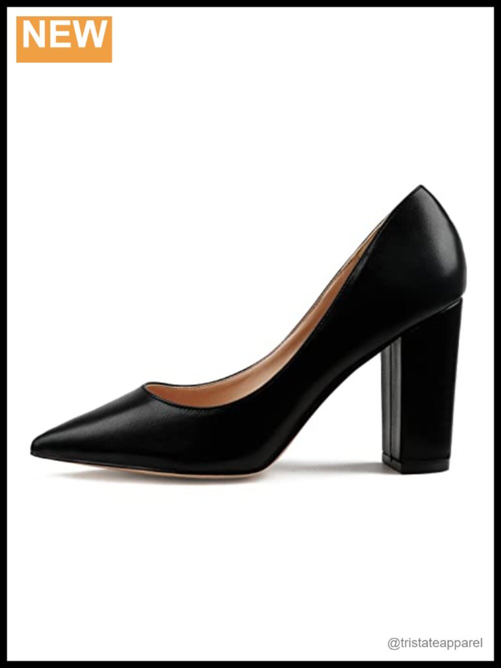Chunky Heel Pointed Toe Pumps for Women Ankle Strap Business Casual Shoes
